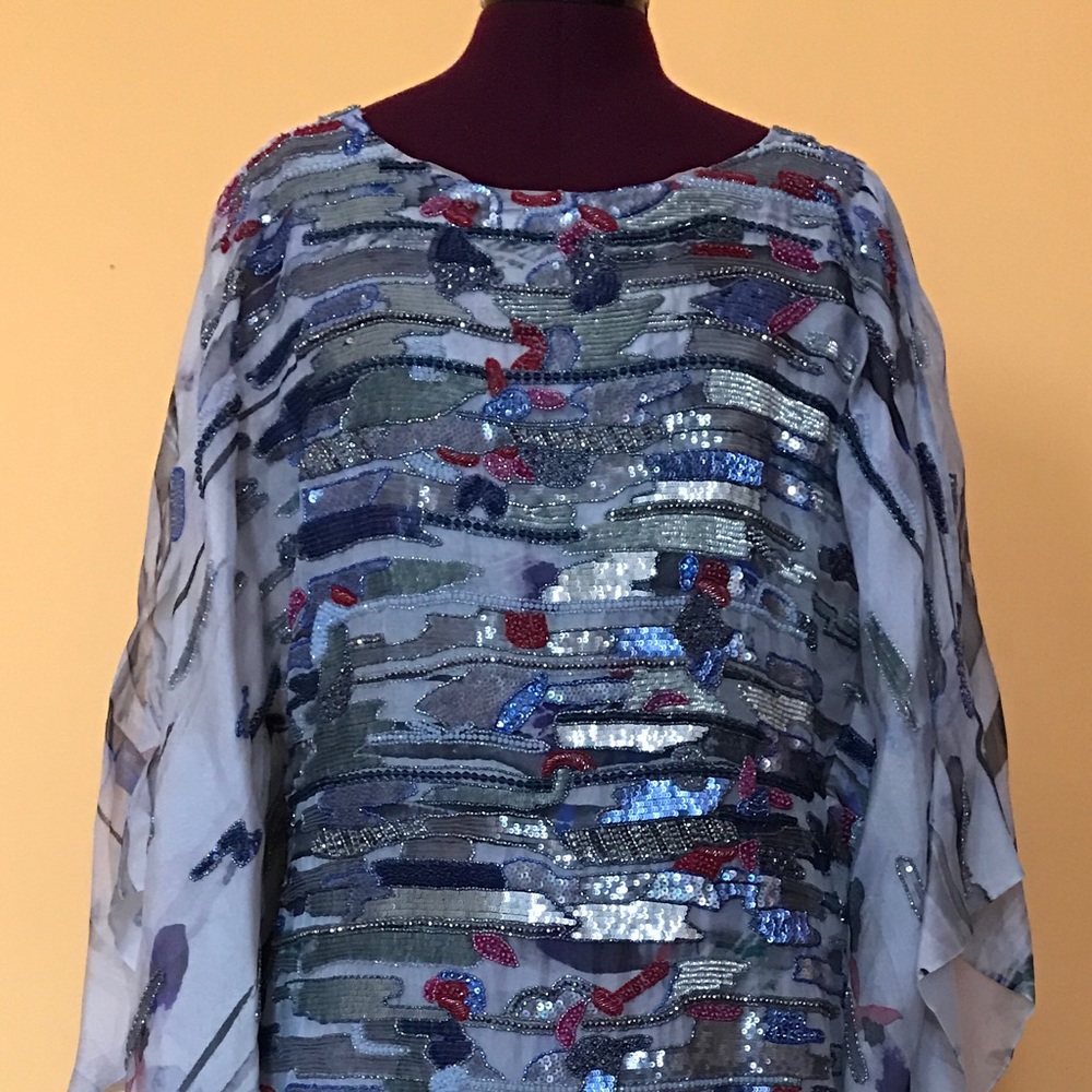 Giorgio Armani beaded embellishment silk dress